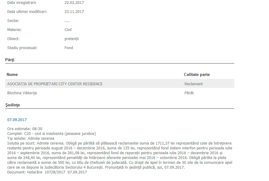 La un pas de evacuare din cauza restanțelor! Executată silit pentru datorii la întreținere!