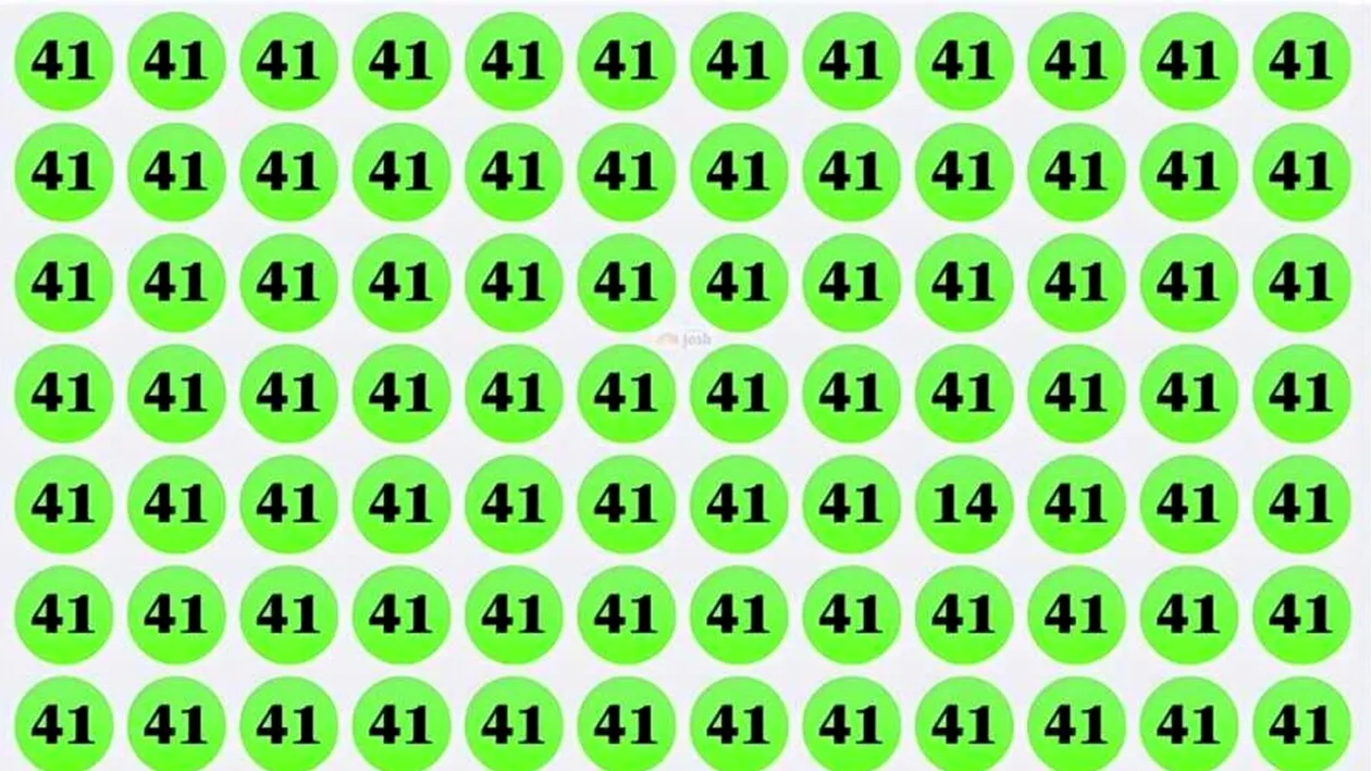 Iluzie optică | Identificați numărul 14 ascuns printre 41. Geniile reușesc în doar 4 secunde!