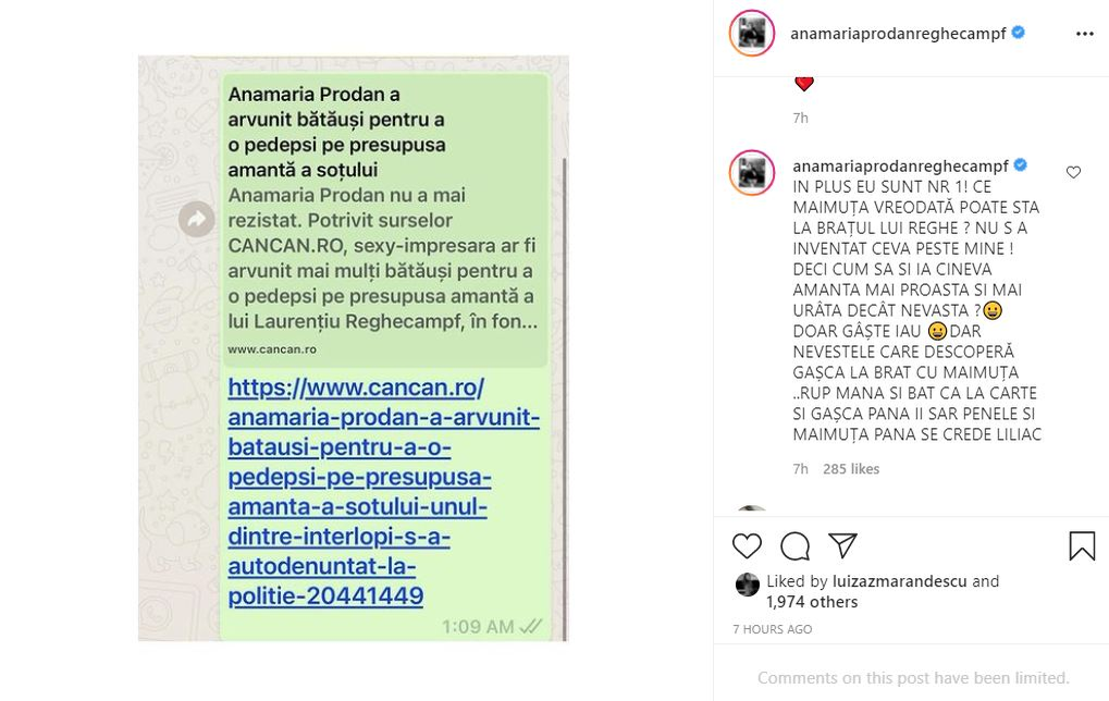 Anamaria Prodan, primele mărturii după ce s-a spus că a angajat bătăuși ca să îi dea o lecție presupusei amante a soțului: “Cuplul este făcut din doi! Oricine greșește, plătește”
