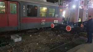Accident în Gara de Nord! Un tren de călători a intrat pe peron și…