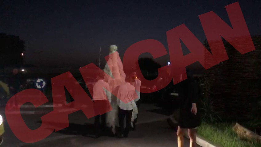Tortul regal de nuntă a avut o înălțime de aproape doi metri (Foto: CANCAN.RO)