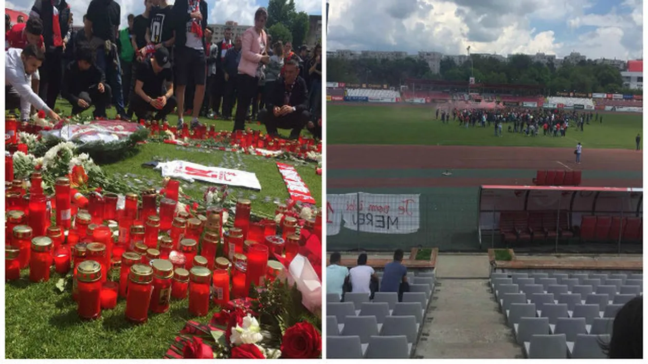 Fratele lui CĂTĂLIN HÎLDAN se roagă acum pe stadionul Dinamo, acolo unde a murit Ekeng. Ce au făcut ultraşii când l-au văzut