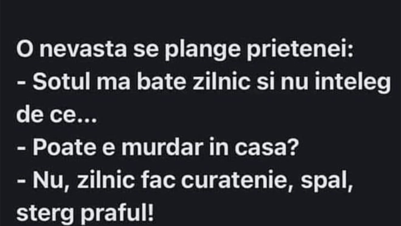 BANC | "Soțul meu mă bate zilnic și nu înțeleg de ce"