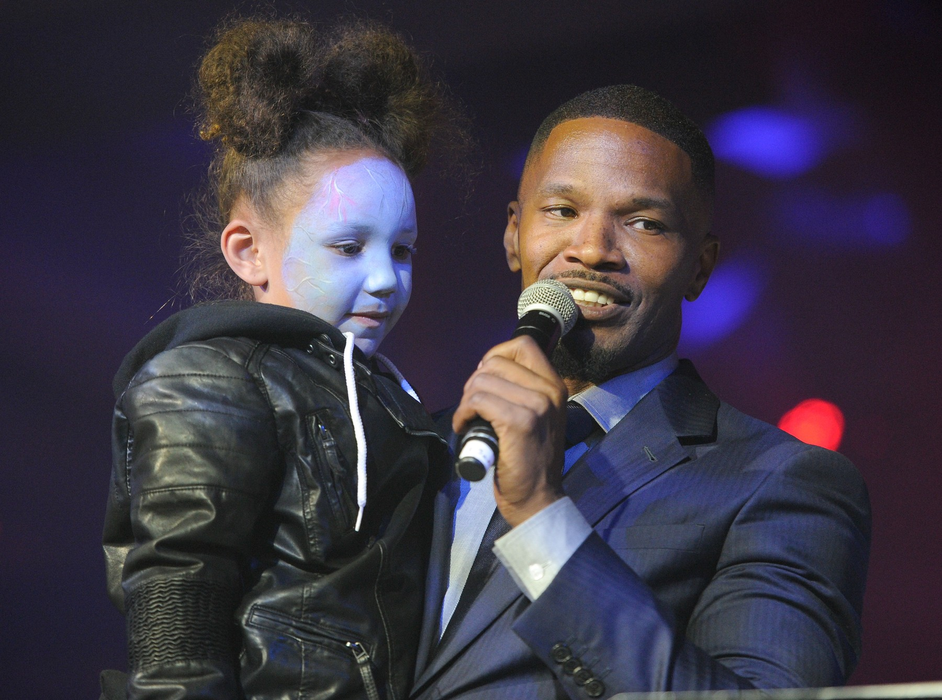 Jamie Foxx și fiica sa Anelise Bishop la petrecerea de premieră a filmului "The Amazing Spider-Man 2" în New York în 2014. Foto: Profimedia