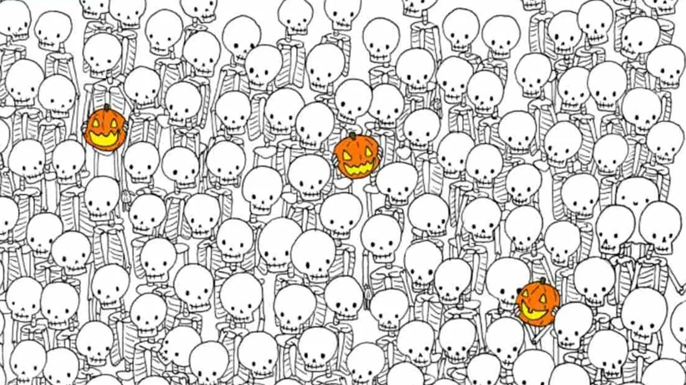 Test IQ de Halloween 2022 | Găsiți fantoma ascunsă printre schelete! Geniile o văd în doar 7 secunde. Tu poți?