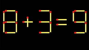 Test de inteligență | Mutați un singur chibrit pentru a corecta 8 + 3 = 9