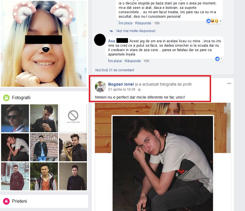 Bogdan Ionel a fost arestat pentru 30 de zile și este acuzat de uciderea tinerei Petronela Mihalachi. Sursa foto: Facebook