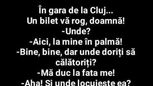 BANCUL ZILEI | În gara de la Cluj: "Un bilet, vă rog, doamnă!"