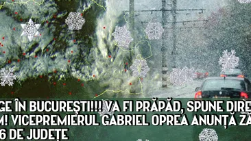 Va fi prăpăd, spune directorul ANM! Vicepremierul Gabriel Oprea anunţă ZĂPADĂ în 26 de judeţe