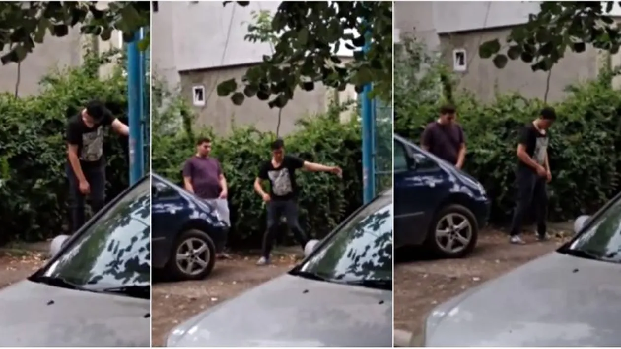 “Zombie” de Brăila! Filmuleț șocant cu tineri drogați, în Piața Concordia