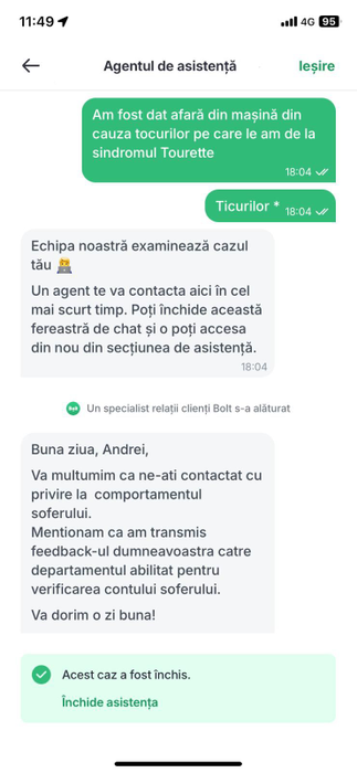 Omul cu Tourette a fost dezgustat de răspunsul primit