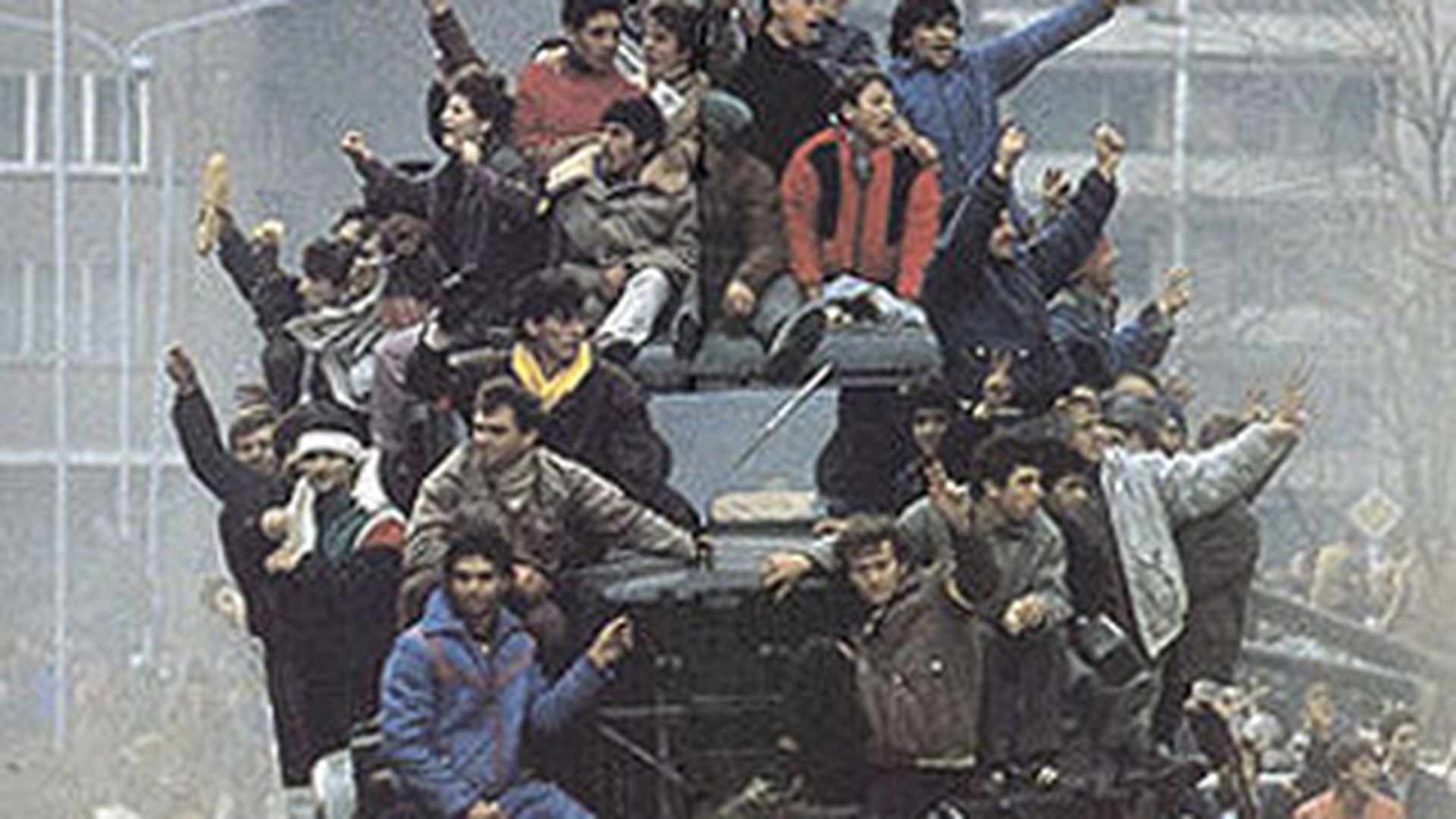 Imbulzeala si pumni la comemorarea eroilor Revolutiei din 22 decembrie, la Brasov