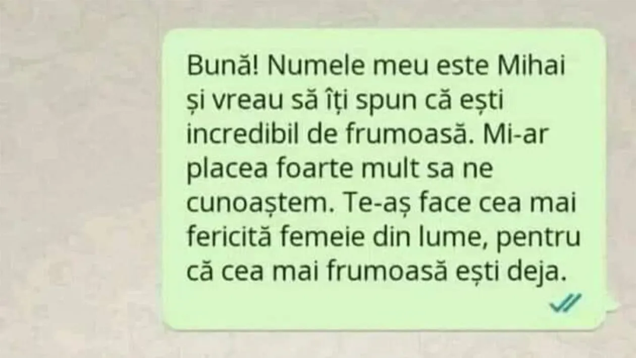 BANC | Numele meu este Mihai și vreau să îți spun că ești incredibil de frumoasă