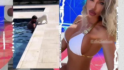Bianca Drăgușanu se distrează la piscină cu un bărbat misterios!