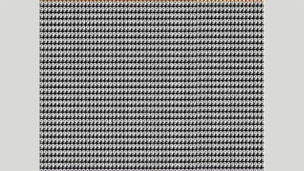 Test de inteligență | Identificați cifra 8 camuflată printre 9!