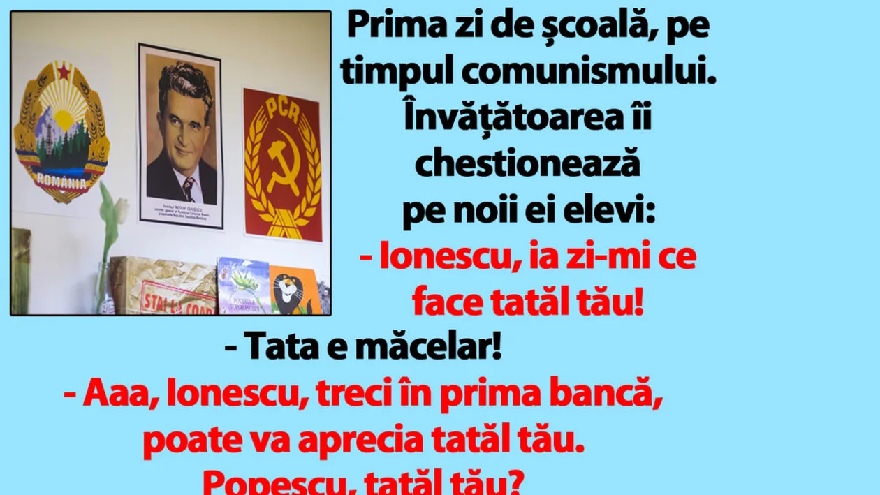 BANCUL ZILEI | Cum arăta prima zi de școală pe timpul lui Ceaușescu