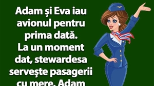 BANC | Adam și Eva iau avionul pentru prima dată