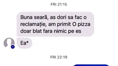 Bancul de miercuri | Reclamație la pizzerie