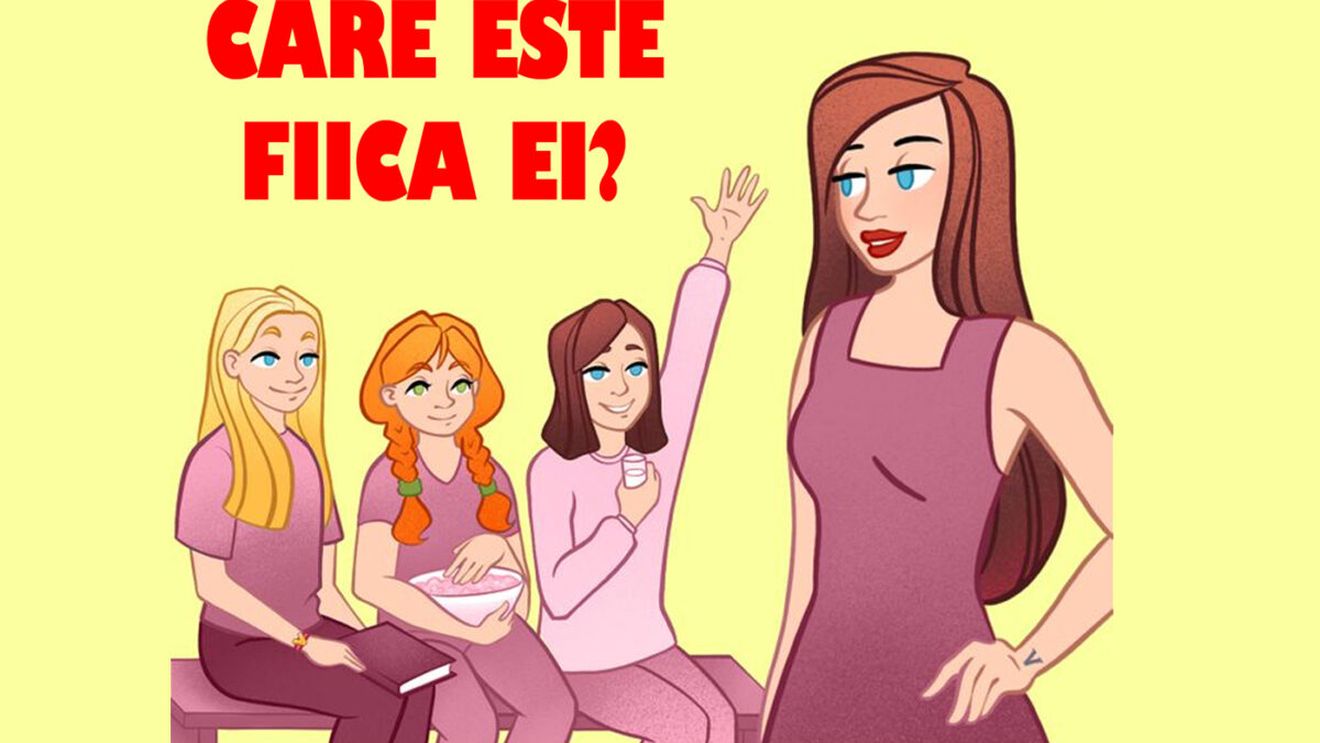 Test de logică | Care dintre aceste 3 fete este fiica femeii din imagine?