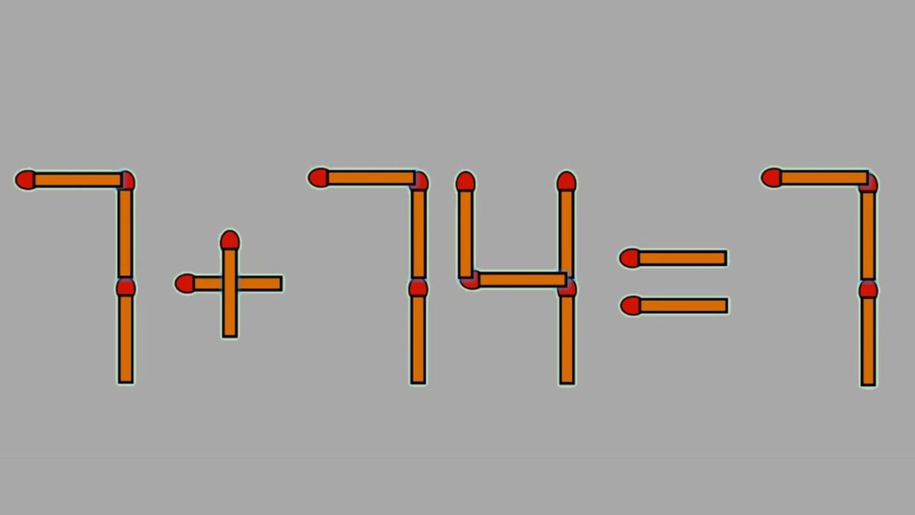 Test IQ exclusiv pentru genii | Corectați 7 + 74 = 7, mutând un singur băț de chibrit