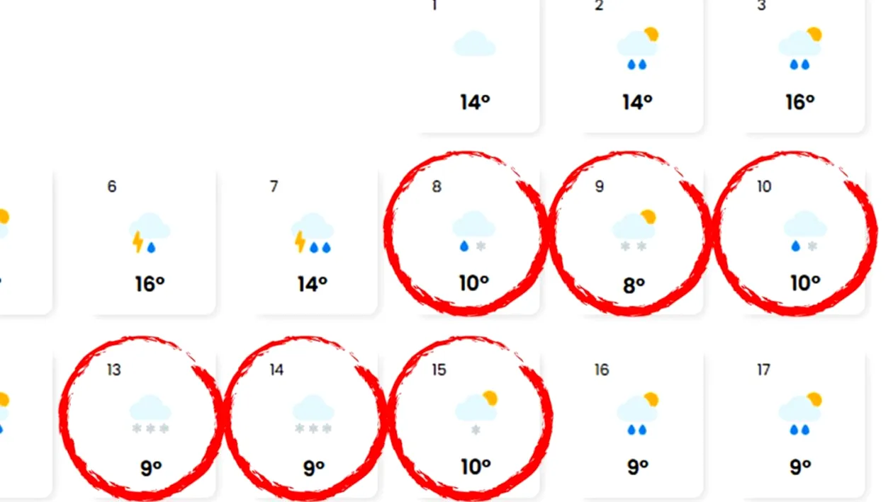 Orașele din România în care ninge 6 zile în luna mai, potrivit meteorologilor EaseWeather