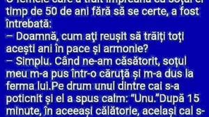 BANCUL ZILEI | Secretul unei căsnicii de 50 de ani