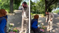 Ce a făcut Pescobar când a văzut o bunicuță care vindea flori pe o stradă din Capitală. Gestul lui s-a viralizat rapid!