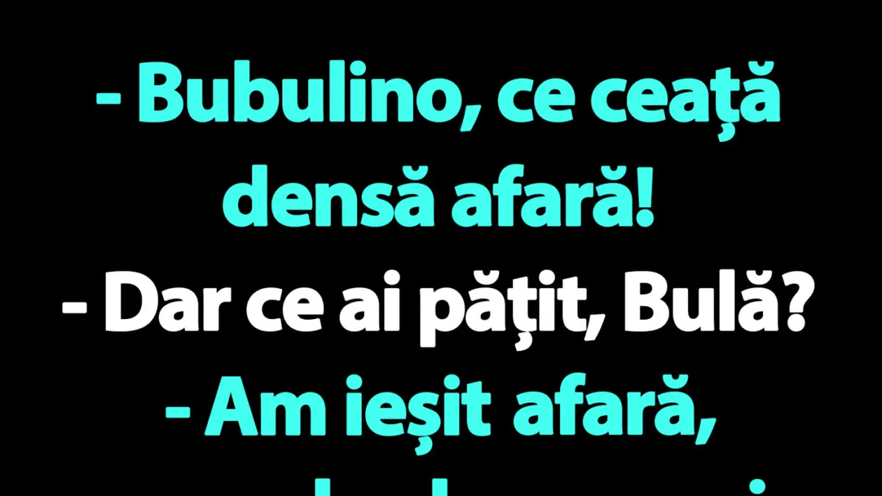 BANC | Bulă, Bubulina și ceața densă