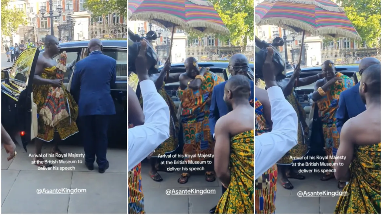 Apariția de MILIOANE a regelui Otumfuo Nana la Muzeul Britanic din Londra. A coborât dintr-un bolid de peste 500.000$