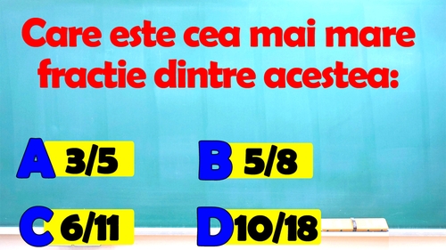 Testul IQ la care și geniile greșesc | Ce număr e cel mai mare: 3/5, 5/8, 6/11 sau 10/18?