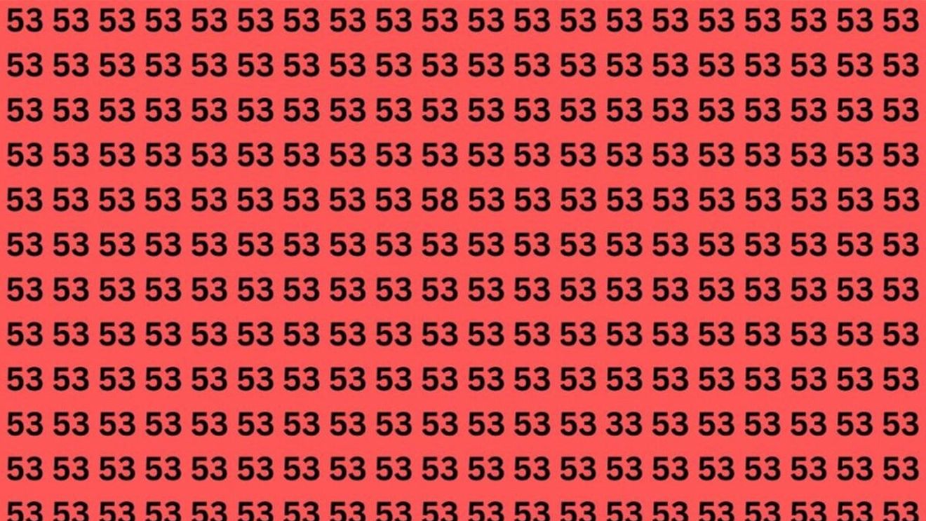 Test de logică | Nu toate numerele din această imagine sunt 53. Două sunt diferite, le puteți găsi?