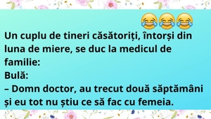Bancul zilei | Un cuplu de tineri căsătoriți, la medic