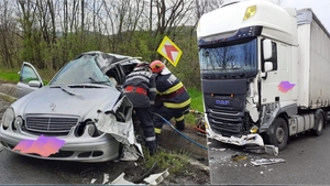 Un bărbat de 27 de ani, sfârșit fulgerător în Vinerea Mare, după ce mașina lui s-a ciocnit de un tir în Sălaj. Prietenul său a fost dus cu elicopterul la spitalul din Baia Mare
