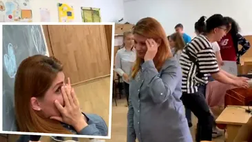 O profesoară însărcinată din Drăgășani a izbucnit în lacrimi când a ajuns la ultima oră dinainte de vacanță. Ce i-au pregătit elevii săi