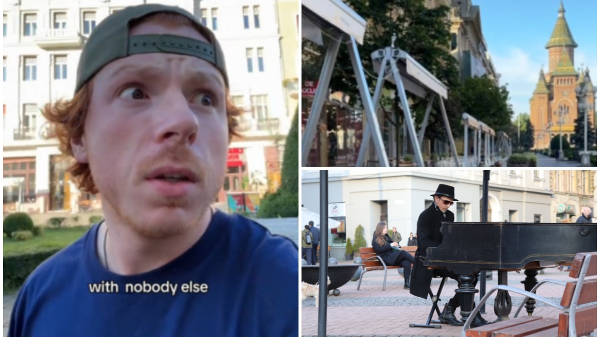Cum a reacționat un turist american când s-a văzut singur în centrul Timișoarei. Christian a avut parte de un șoc: „Nu se fură scaunele și mesele de afară?”