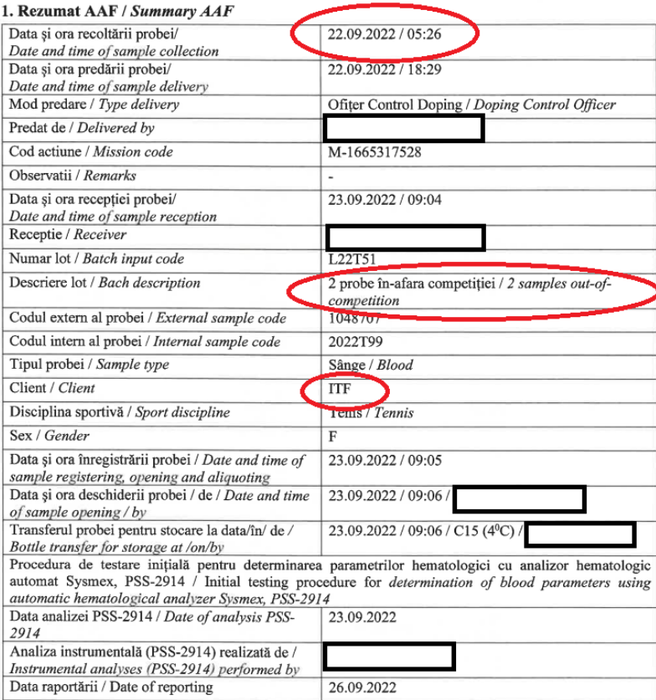 Document oficial cu privire la cazul de doping al Simonei Halep/ Sursa foto: RomâniaTV.net