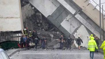 Imagini șocante! Un român a murit după prăbuşirea segmentului de autostradă în Italia, în apropiere de Genova