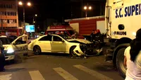 Accident în Capitală. Un şofer băut a distrus un Mercedes care circula regulamentar. Avem imaginile