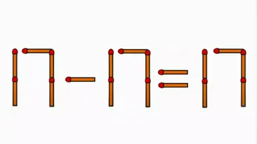 Test IQ | Mută 1 singur băț pentru a corecta 17 - 17 = 17