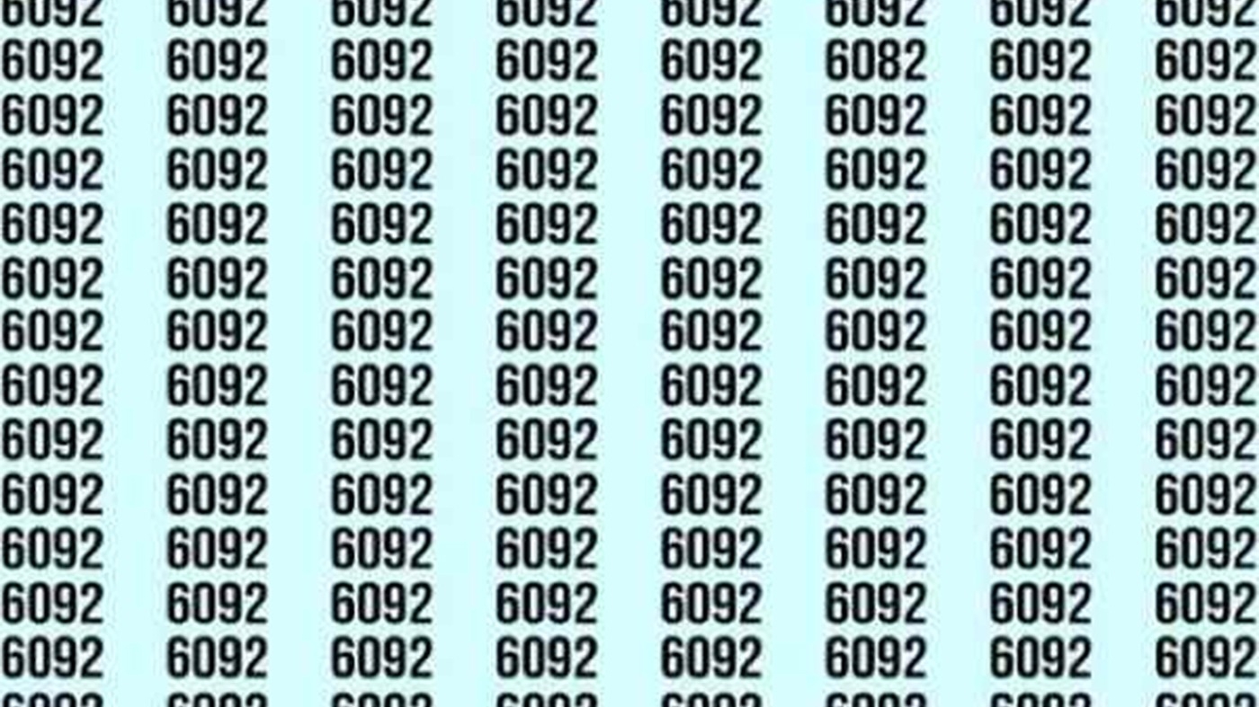 Test de logică | Găsiți singurul număr diferit de 6092!