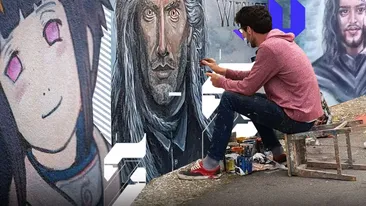 Povestea pictorului de Cartea Recordurilor, care a „zugrăvit” faleza râului Olăneşti cu imagini din filme celebre