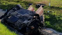 Accident înfiorător pe A1, după ce o mașină s-a răsturnat! Un om a murit pe loc, iar alți patru au fost preluați cu elicopterul SMURD