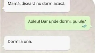 Bancul zilei. Mamă, diseară nu dorm acasă