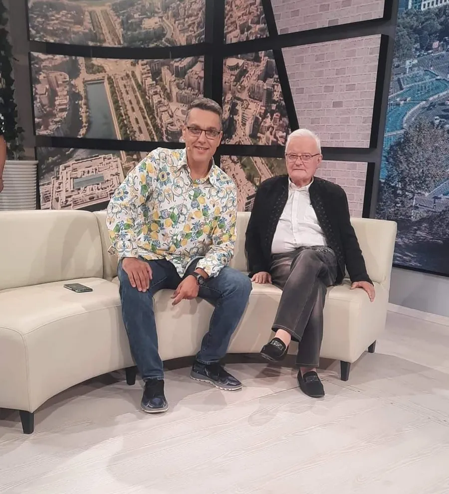 Cristi Brancu și Irinel Columbeanu, la Prima TV / Foto: Facebook