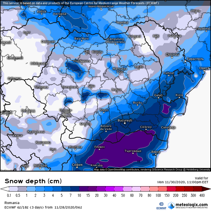 Meteorologii au emis un cod galben de ninsori care începe peste câteva ore. Care sunt zonele din România vizate de avertizare