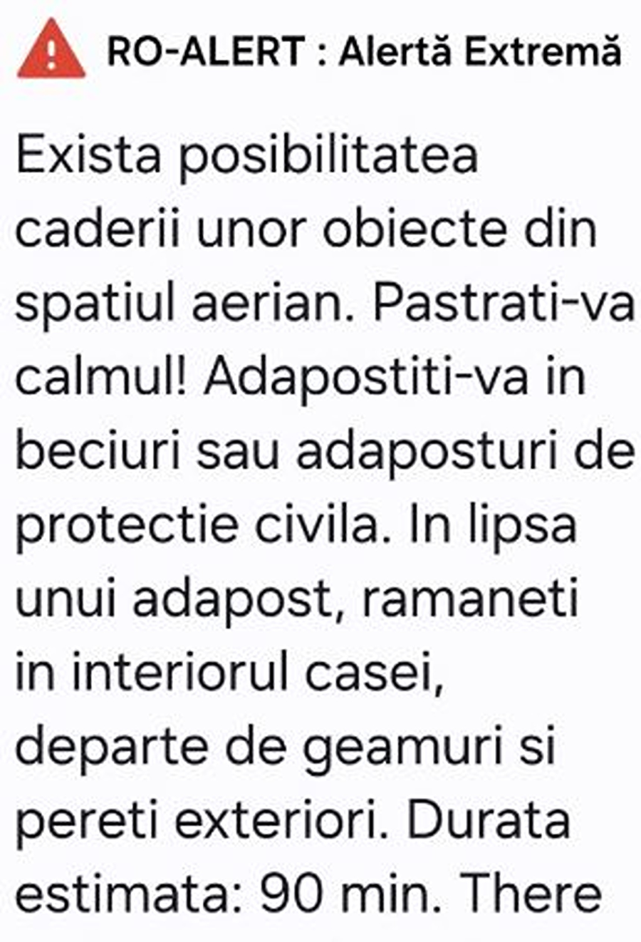 Mesaj RO ALERT