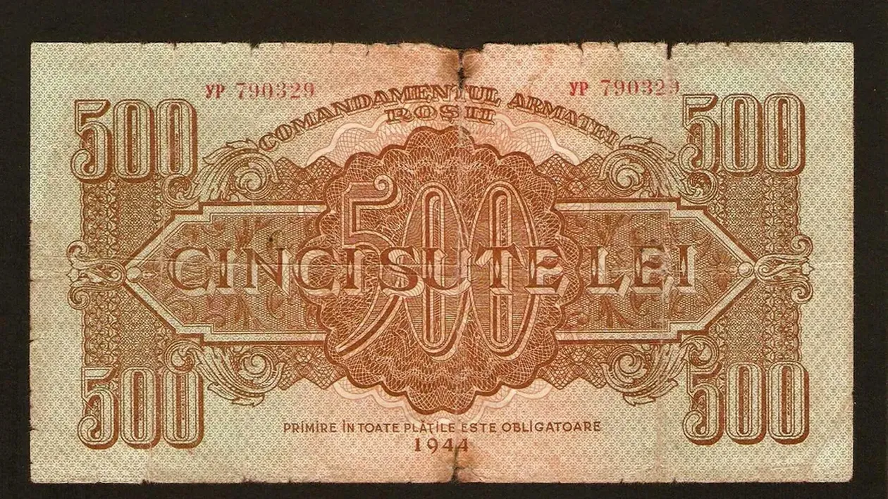 Dacă ai așa ceva, te îmbogățești! Suma uriașă cu care se vinde acum o bancnotă de 500 de lei din timpul celui de-Al Doilea Război Mondial