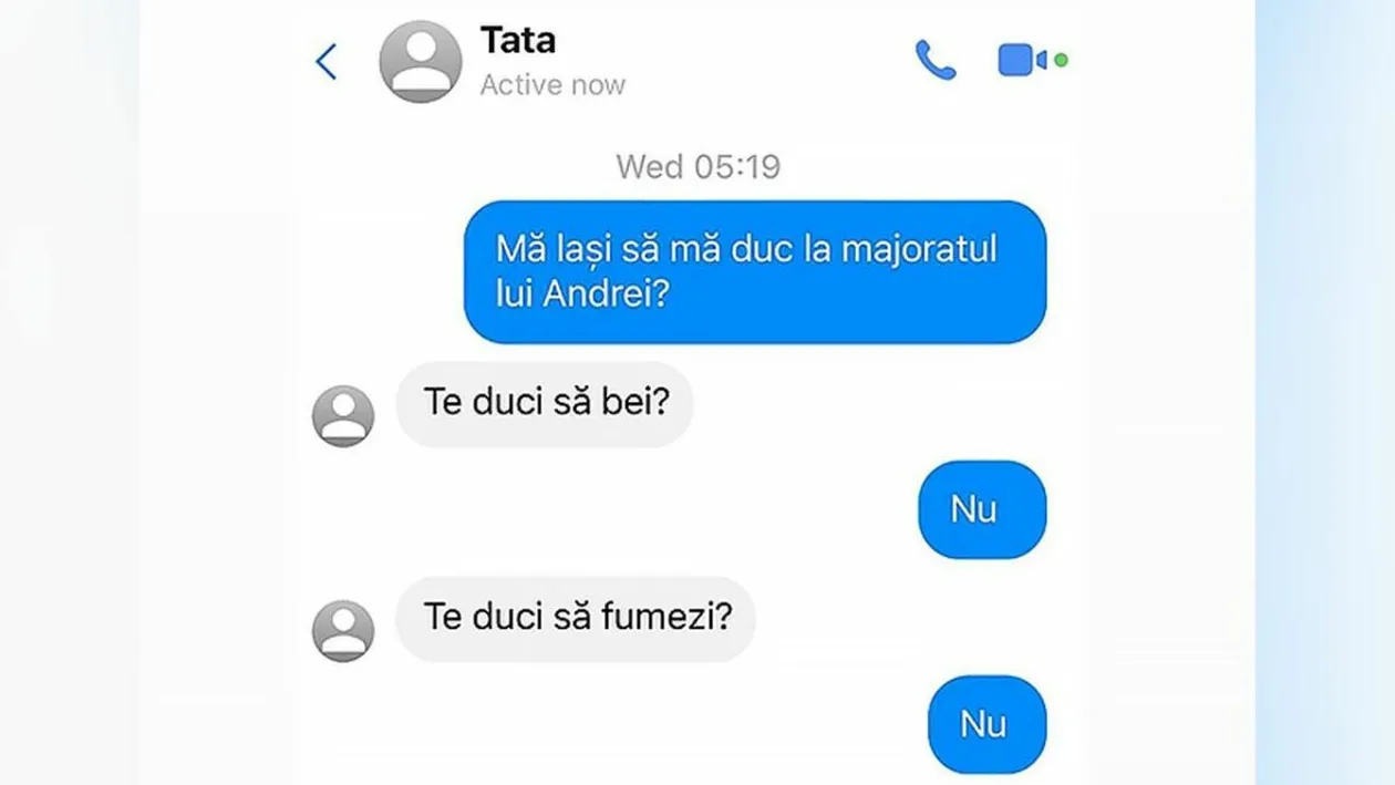 BANCUL ZILEI | ”Tată, mă lași să mă duc la majoratul lui Andrei?”