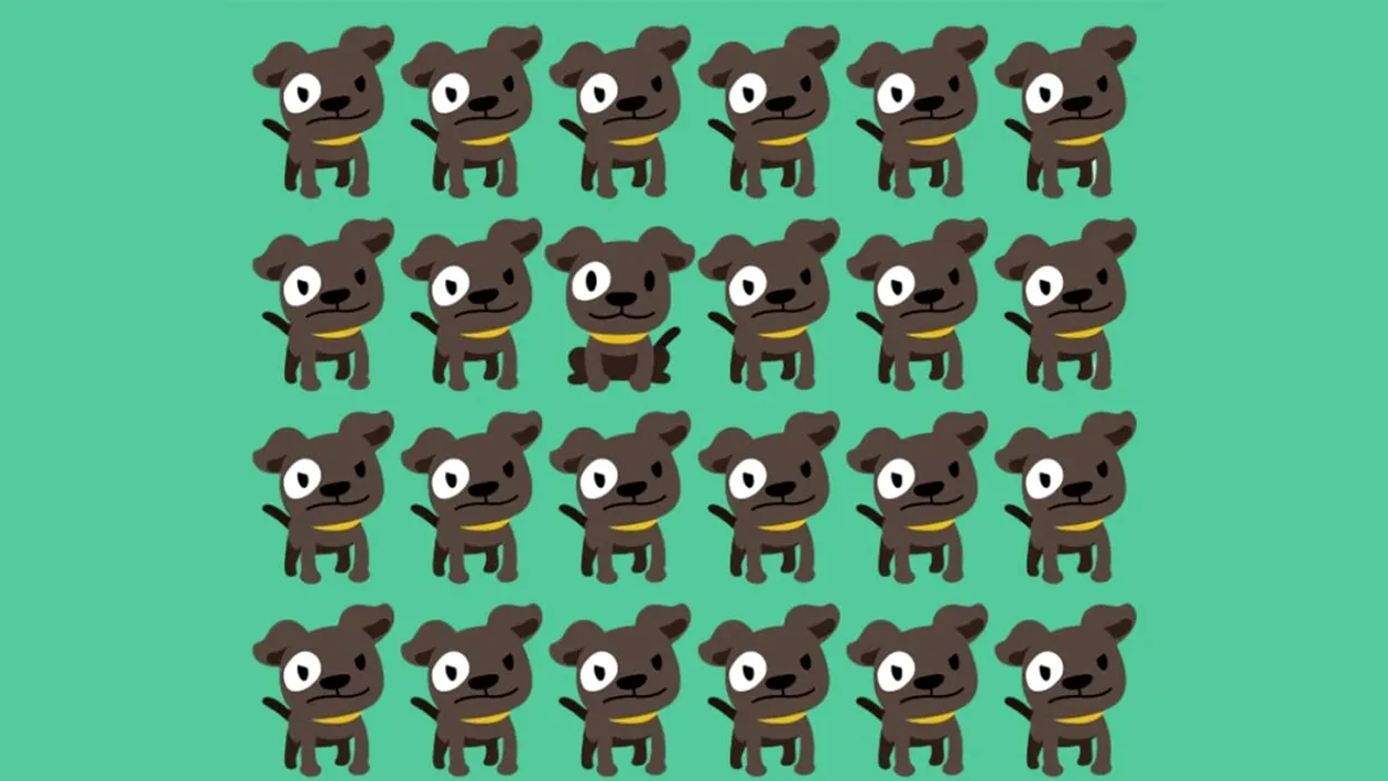 Test de inteligență | Unul dintre acești 24 de căței este diferit de ceilalți. Găsiți impostorul!