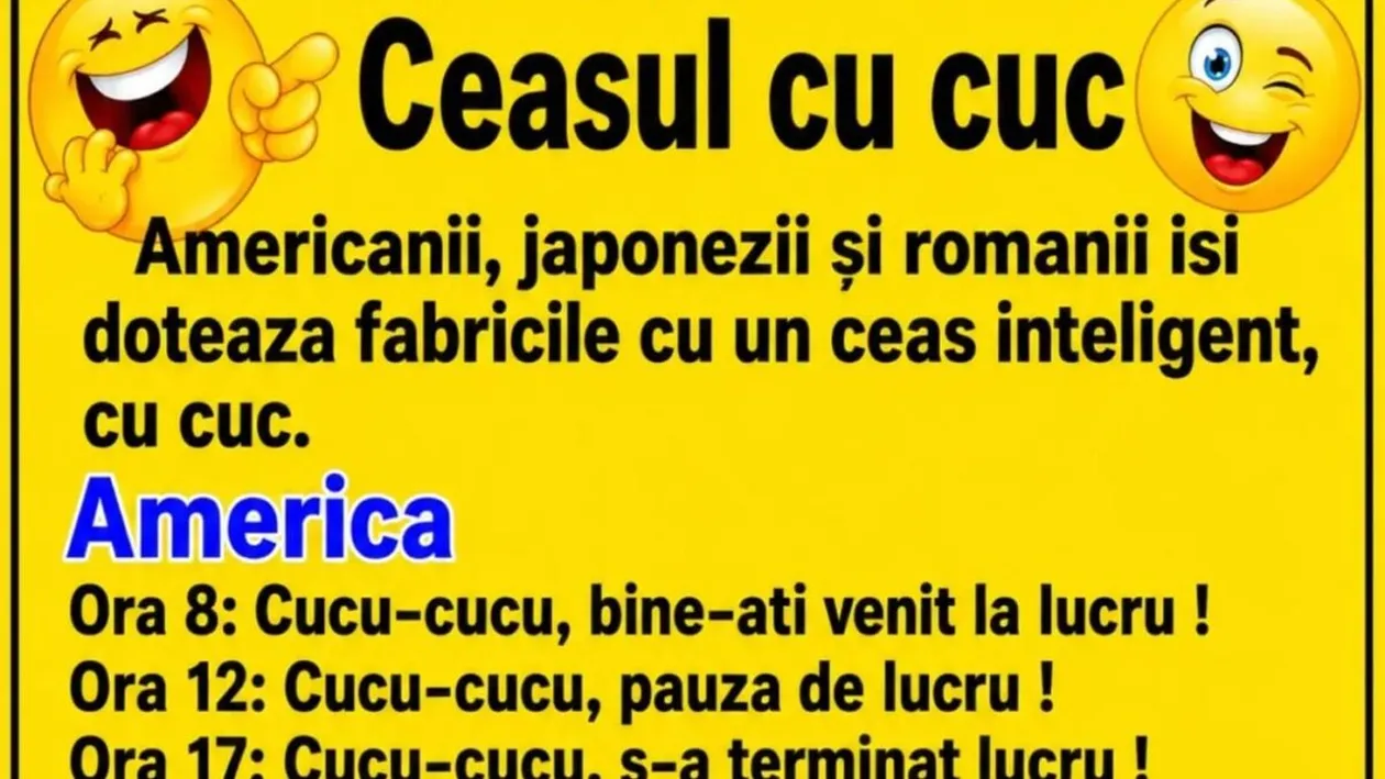 BANC | Ceasul cu cuc: SUA vs Japonia vs România